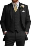 3 Pieces Tweed Men's Suits Slim Fit Wedding Suit Grooms Prom Brown Wool Suit for Men Tuxedos Jacket Vest Pants Set