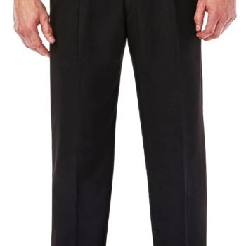 Men’s Hidden Expandable Waistband Classic Fit Pleated Front  Dress Pant