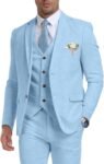 Retro Linen Mens Suit 3 Pieces Light Weight Casual Linen Summer Slim Fit Suits Tuxedo Jacket Blazer Vest Pant for Men