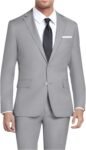 Mens 2 Piece Slim Fit Suit Set Two Button Solid Suit Jacket Pants with Tie Notch Lapel Casual Wedding Suits