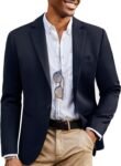 Mens Casual Sport Coats Wool Blend Blazer Jackets One Button Lightweight Business Suit Jackets