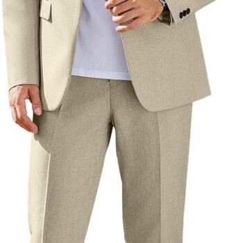 Men Suits Classic Fit 2 Piece Suit Set One Button Casual Blazer Wedding Bussiness Suit Separates