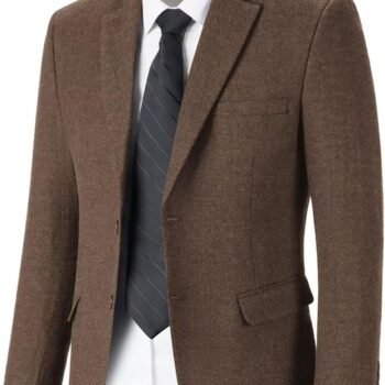 Retro Tweed Men's Suit Jackets Herringbone Slim Fit Sport Coats Blazer Prom Business Casual Men Tux Jacket Wedding Blazers