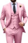 Mens Suit Slim Fit 3 Piece Double Breasted Suit Men Formal Tuxedo Set Casual Wedding Prom Groom Suits