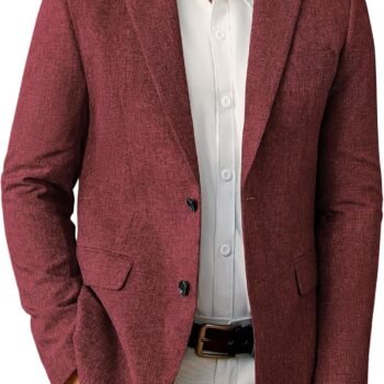Mens Sport Coats Casual Blazer Two Button Lightweight Business Suit Jacket